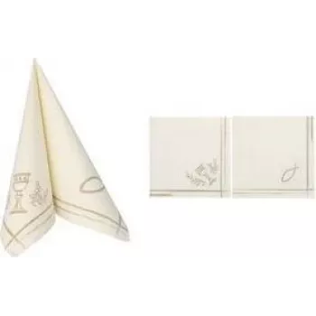PAPSTAR ROYAL Collection serviettes Communion / Confirmation, 40 x 40 cm, pliage 1/4, 3 plis, tissue premium, blanches, 50 pièces (37042)