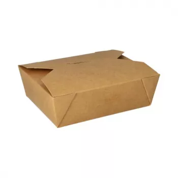 Papstar 87611 Disposable Food Container Cardboard with PLA Coating Brown 1000 ml (100 Pieces)