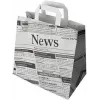 PAPSTAR Newsprint Kraft Paper Carrier Bag 260 x 170 x 250 mm, 70 g/m², 5 kg Load, Integrated Handle, 1 Piece 87055
