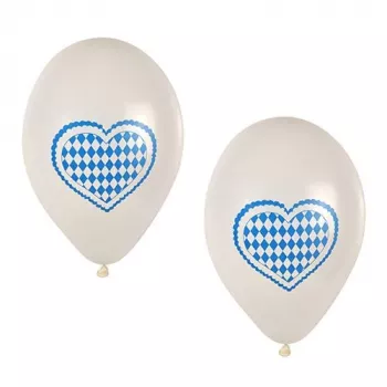 PAPSTAR Bavarian Blue and White Latex Balloon, 250 mm Diameter, 1 Piece 81949
