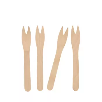 PAPSTAR pure French Fry Fork, Birchwood, 121 mm, Biodegradable, 1 Piece 82557