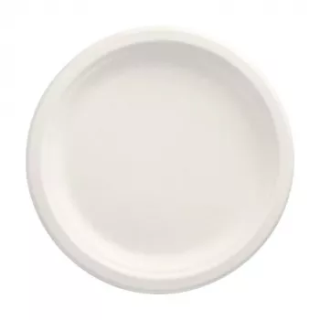 PAPSTAR pure Sugarcane Plate Round 230 mm 12-Pack Compostable Microwave Safe 89748