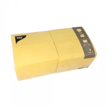 PAPSTAR Bistro Napkins, 330 x 330 mm, 3-ply, Yellow, 1/8 Fold, Tissue, Shrink-wrapped, 50 Pieces 84580