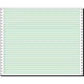 Papier en continu SIGEL 12370, perforation simple, lignes vertes, 305 x 375 mm, 60 g/m², 2000 feuilles