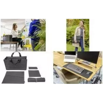 Sac Desk Sharing SIGEL BAB11 Classic L, gris foncé, ensemble de 5 pièces