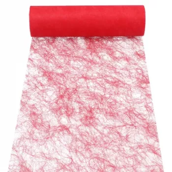 PAPSTAR Sizoflor Table Runner/Decorative Ribbon, Red, 75% Polyester 25% Polyamide, Waterproof, Tear-Resistant, 1 Piece 37062