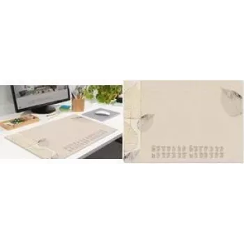 Tapis de bureau en papier SIGEL Natural Leaves, DIN A2, 30 feuilles, 80 g/m², collé, avec planificateur 2 ans H6315