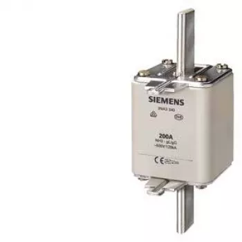 Cartouche fusible NH SIEMENS, taille 3, 200 A, 500 V AC/440 V DC, gG, indicateur frontal, corps céramique, contacts en cuivre argenté 3NA3340