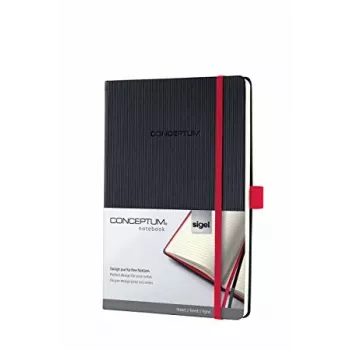 Carnet SIGEL Conceptum A5 ligné noir/rouge couverture rigide CO663