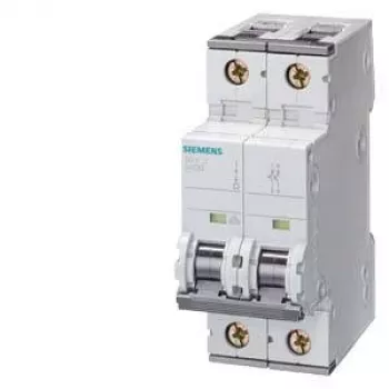 Disjoncteur Siemens SENTRON 5SY5 bipolaire 10 A courbe C, pouvoir de coupure 10 kA, sensible AC/DC (5SY5210-7)