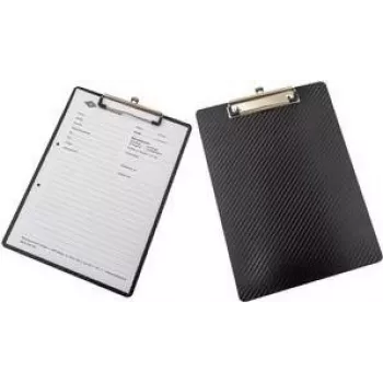 WEDO A4 Clipboard Carbon Look Black with Metal Clamp and Hanging Loop 57680