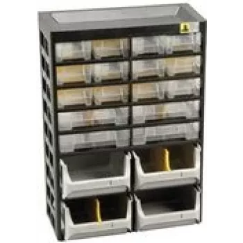 Magasin de petites pièces Allit VarioPlus Basic 34, 20 tiroirs, plastique, gris, 305 x 170 x 435 mm 458160
