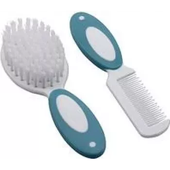 Ensemble brosse et peigne pour bébé Olympia H+H BS 868 - soies naturelles, extra doux, blanc 98374