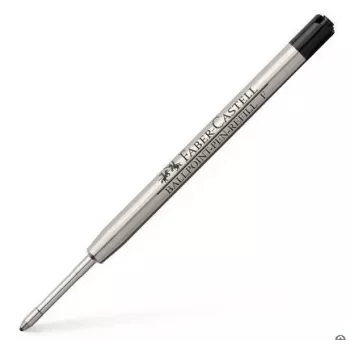 Recharge de stylo bille FABER-CASTELL grande capacité F, noire, pointe acier, pour copies carbone - 1 pièce (148744)