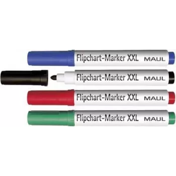 Marqueurs pour paperboard MAUL HEBEL XXL pointe ronde couleurs assorties (lot de 4) 63839-99
