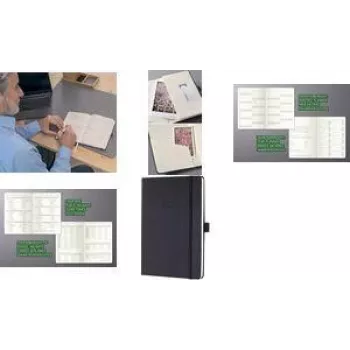 Agenda hebdomadaire SIGEL Conceptum 2027 A5, noir, 1 semaine sur page de gauche + notes à droite, 148 x 213 mm, relié cousu, fermeture élastique, passant pour stylo, 2 signets, coins perforés C2714