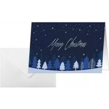 Carte de Noël SIGEL DS635 Snowflake Serenity A6 paysage (A5) pour jet d'encre/laser/photocopieur, carton blanc 250 g/m², 1 pièce