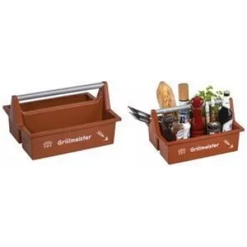 Valise de transport allit McPlus Carry Grillmeister marron avec poignée en aluminium, 2 grands compartiments 8500908000