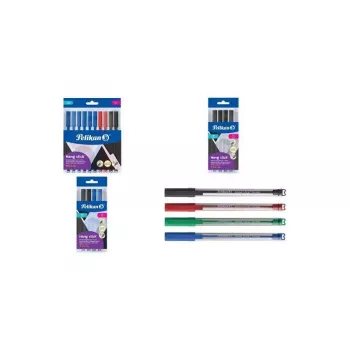 Stylos à bille Pelikan Hang Stick 0,7 mm bleu transparent (lot de 10 en sachet poly) 400207122