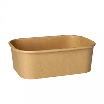 PAPSTAR pure Rectangular Food Container, 750 ml, Brown FSC Cardboard, 25 Pieces 88819