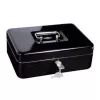 WEDO 145 221H Steel Cash Box with Cylinder Lock, Black Powder-Coated
