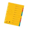 Herlitz A4 Oversized Cardboard Index Dividers, 10-Part, Blank Tabs, 5 Colours, Manila Recycled Cardboard, Pre-punched with Organisation Print 300006188
