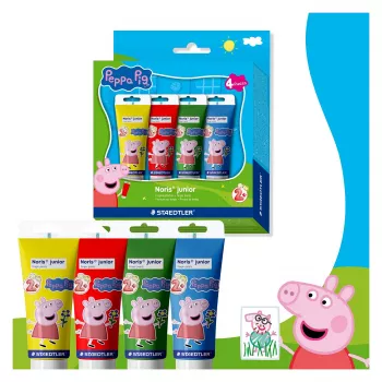 Peintures à doigts STAEDTLER Noris junior Peppa Pig, 4 x 150 ml, à partir de 2 ans 8814 L1