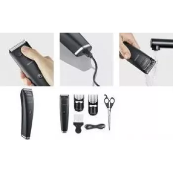 Tondeuse à cheveux SEVERIN HT 708, noir mat, batterie lithium-ion, autonomie sans fil 60 min, 20 longueurs de coupe