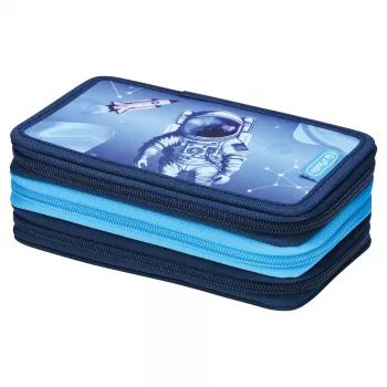 Trousse Herlitz TriCase Cosmic Explorer 31 pièces, polyester, 3 compartiments, 3 fermetures éclair 400197093