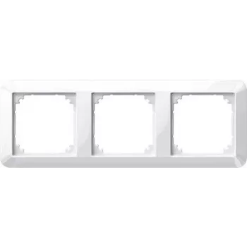 Cadre 3 postes Merten 1-M, System M, blanc polaire brillant 389319