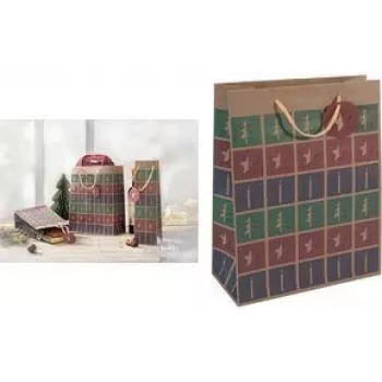 Sac cadeau de Noël SIGEL GT044 avec découpe, petit, carton kraft marron 157 g/m², 1 pièce