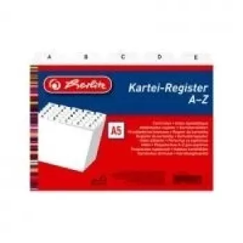Registre A-Z Herlitz, A7 paysage, 24 parties, blanc polypropylène 1500768