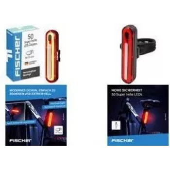 FISCHER FAHRRAD LED Feu arrière de vélo, rechargeable, noir/rouge 50089:FISCHER