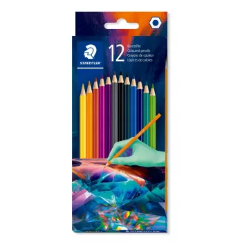 Crayons de couleur hexagonaux STAEDTLER Edition 1, boîte carton de 12, tons foncés, mine 3,0 mm 175C12E2-1
