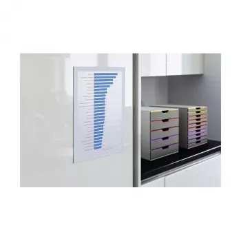 Cadre d'information autocollant DURABLE DURAFRAME A4, argent, lot de 2 487202