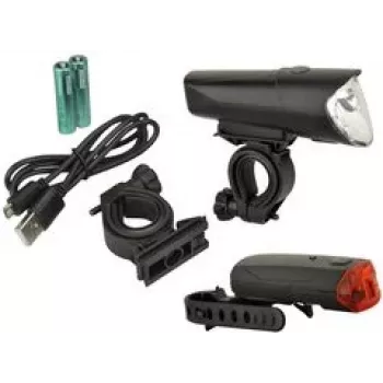 Ensemble d'éclairage LED pour vélo FISCHER 40/20/10 lux, homologué StVZO, noir (85346)