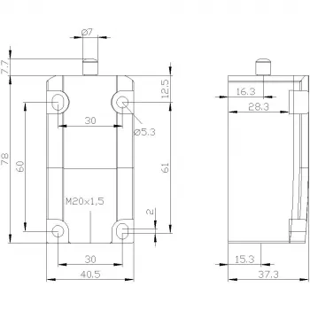 Interrupteur de base SIEMENS SIRIUS 3SE5 pour interrupteur de position 3SE5112-0, boîtier métallique, 1NO+1NC à action brusque, IP66/IP67, entrée de câble M20 3SE51120LA00