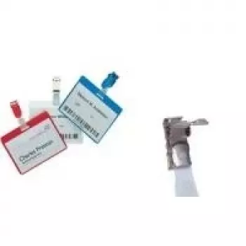 Porte-badge DURABLE 60 x 90 mm avec clip, transparent, lot de 25 810606