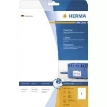 Étiquettes de dos de classeur HERMA Special 4824 autocollantes permanentes mates couchées, blanches, A4, 25 feuilles, 100 étiquettes