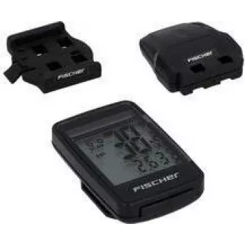 Compteur de vélo FISCHER sans fil solaire FitPlus, 27 fonctions, écran extra-large, avec cellules solaires d'appoint - 1 pièce (50336)
