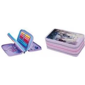 Trousse scolaire Herlitz TriCase Whisper Mane 31 pièces, polyester, 3 compartiments, 3 fermetures éclair 400205915
