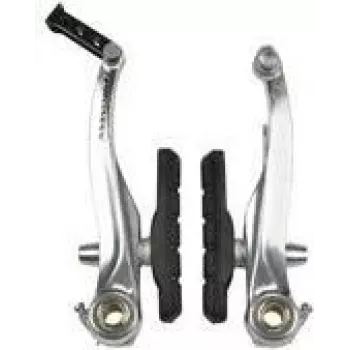 Ensemble de freins V-Brake FISCHER avec patins pour jantes aluminium, avant ou arrière, argent 85202