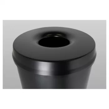 Corbeille à déchets en acier HELIT H2515695 avec tête extinctrice, 30 L, noire, ronde, Ø335 x 470 mm