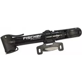 Mini-pompe à vélo FISCHER avec poignée en T, noire, commutable haute pression/haut volume, télescopique - 1 pièce (85581)