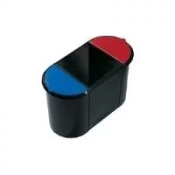Système de tri des déchets ovale Helit H6103598 38 L avec bac principal 20 L, 2 bacs amovibles 9 L, noir/multicolore
