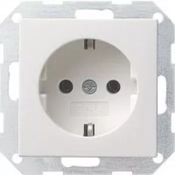 Prise Schuko Gira System 55, blanc pur satiné mat, 16 A, encastrée 018827