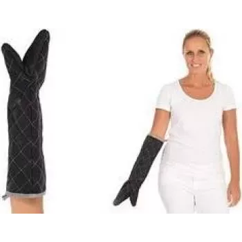 Gant de protection contre la chaleur HYGOSTAR Flamestar, noir, toile avec revêtement spécial, taille unique, 35 cm, EN 407 chaleur de contact niveau 2 330107