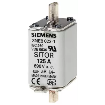 Siemens cartouche fusible NH 160 A, taille 00, gG, 500 V AC/250 V DC, contacts à couteaux, indicateur frontal 3NE8 024-1