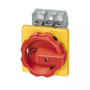 Siemens 3LD2804-0TK53 interrupteur principal / interrupteur d'arrêt d'urgence 3 pôles, 125 A, montage frontal, rouge/jaune