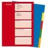 HERLITZ intercalaires en plastique A4, 10 onglets, vierges, couleurs assorties, PP 0,12 mm, perforation multiple, avec feuille de garde (10715415)